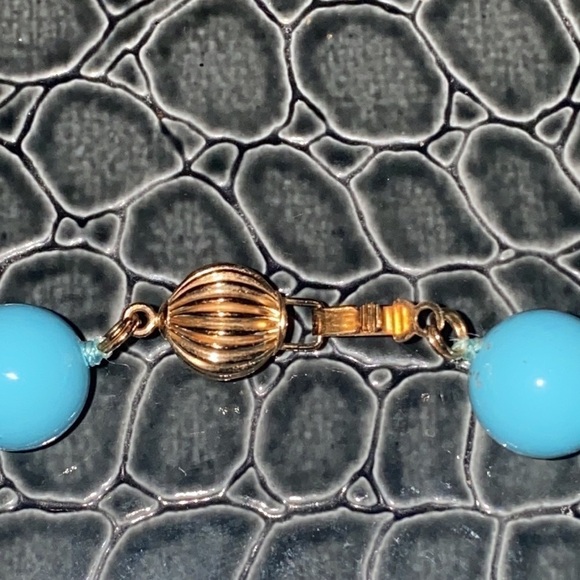 14K Y GOLD TURQUOISE NECKLACE gorgeous new white box and tag present - Picture 4 of 10